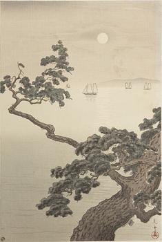 Tsuchiya Koitsu, "Full moon on Akashi beach".
