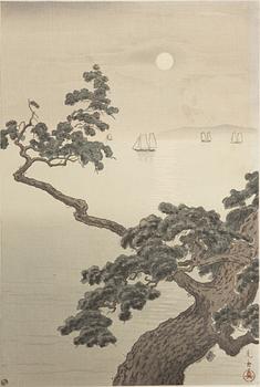 Tsuchiya Koitsu, "Full moon on Akashi beach".