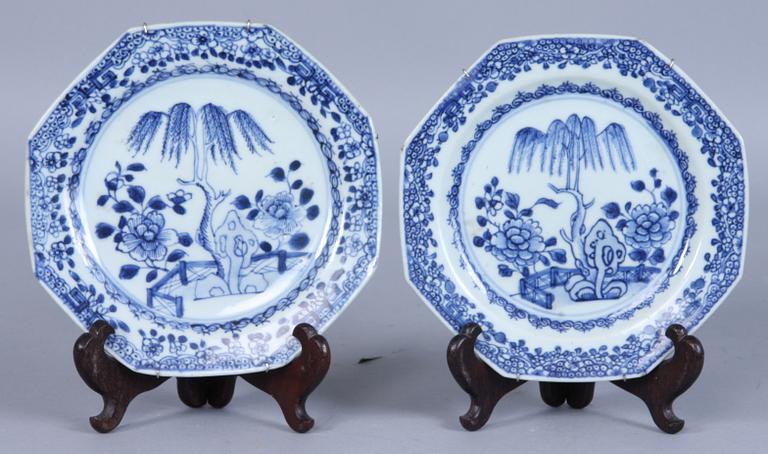 ASSIETTER, 4 st, porslin, Kina. 1700-tal.
