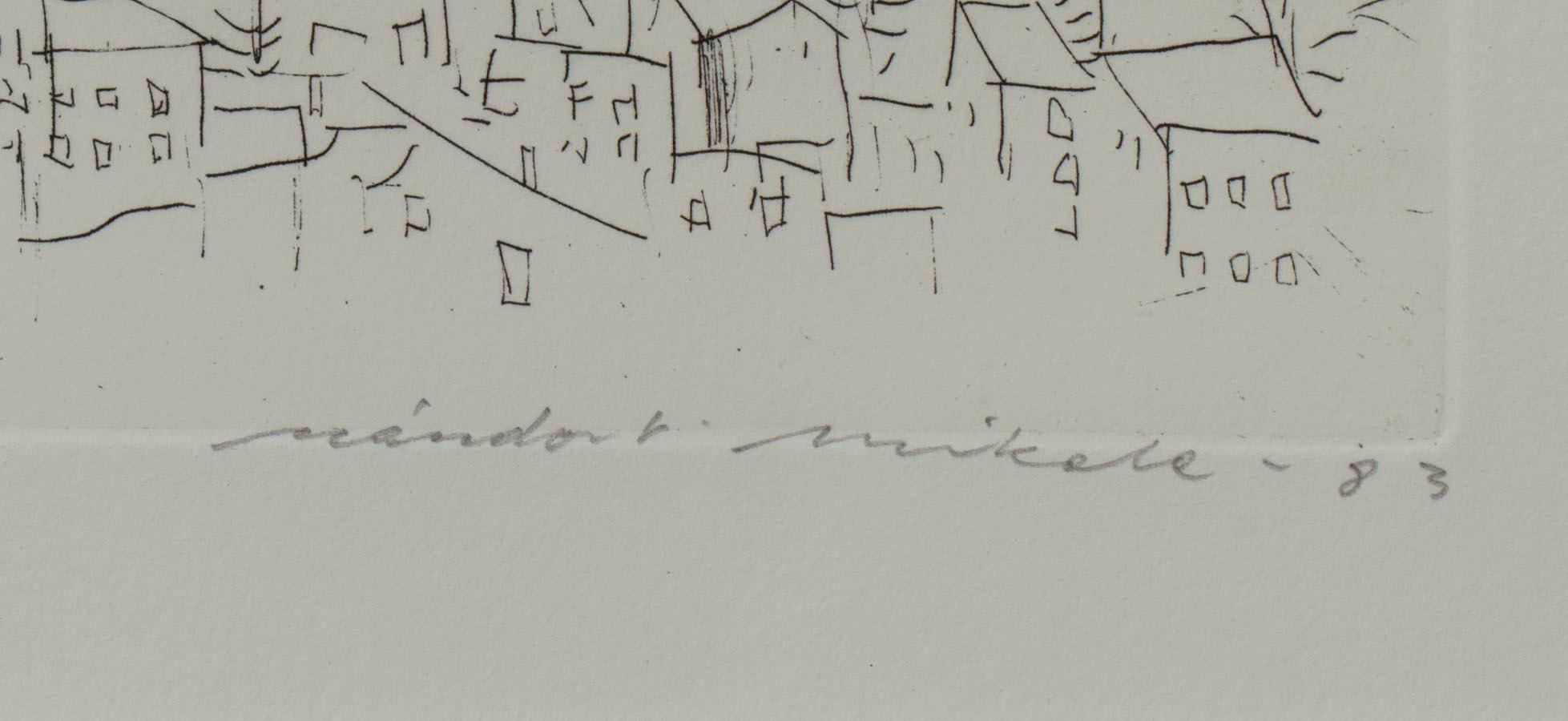 NANDOR MIKOLA, etsning, sign. och dat. -83. Numr. 61/75.
