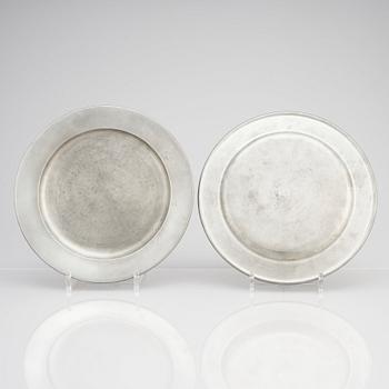 Firma Svenskt Tenn, a set of 10 pewter plates, Stockholm 1964.