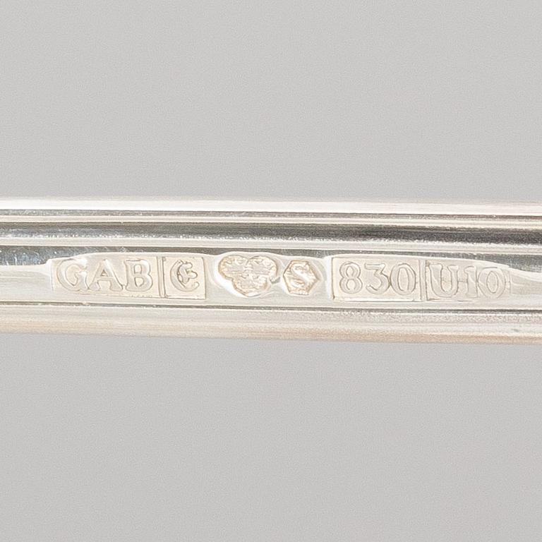 Kaffeskedar, 12 st, samt tårtspade, silver, modell "Olga", GAB, Eskilstuna, 1994-2006.