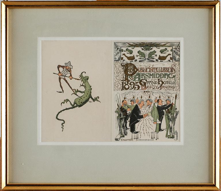 ALBERT ENGSTRÖM, grafiska blad, 7 st, 1895-1901.