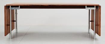 A Hans J Wegner palisander and steel 'AT 319' dinner table, Andreas Tuck, Denmark 1960's.