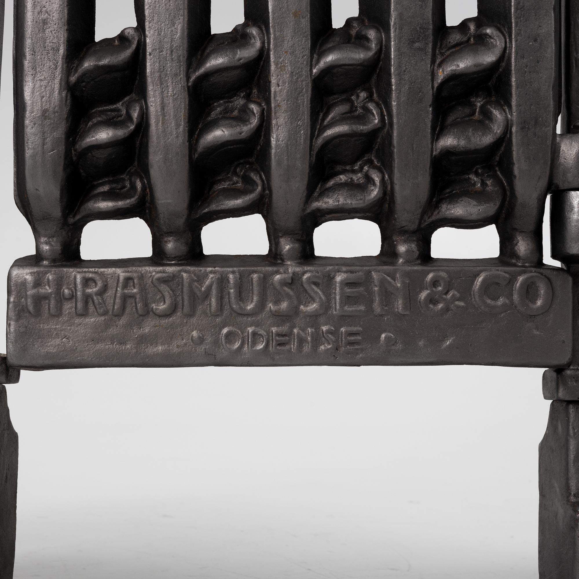 Fireplace front, cast iron, Art Nouveau, after Hans W Larsen, late 20th century.