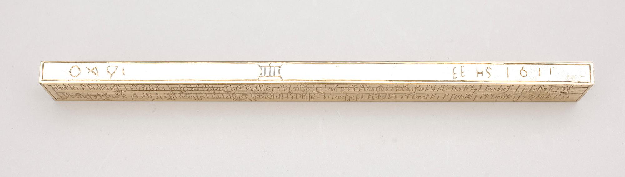 RUNKALENDER, förgylld brons, 1900-tal.