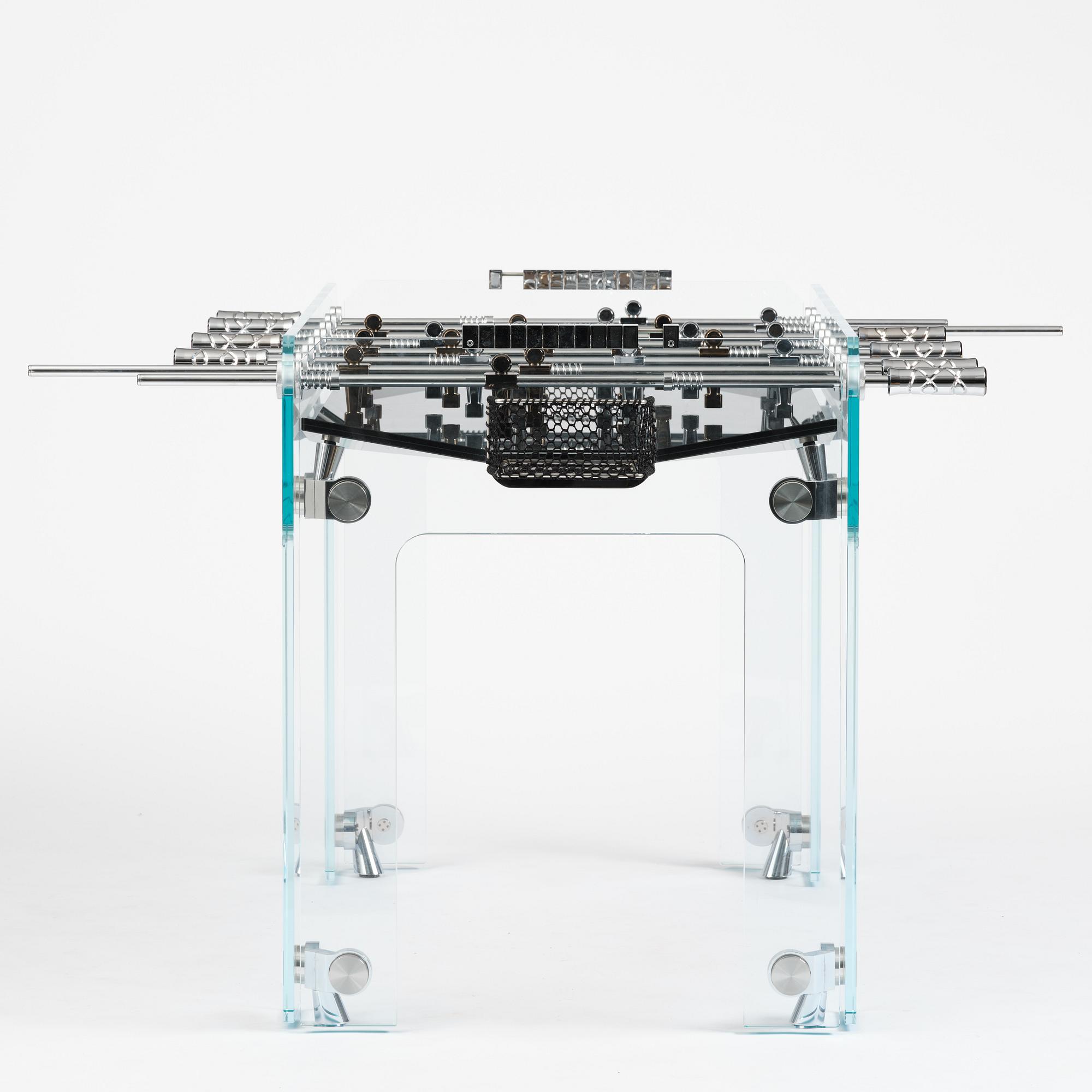 Adriano Design, foosball table, "Cristallino Classic", Teckell, Italy.