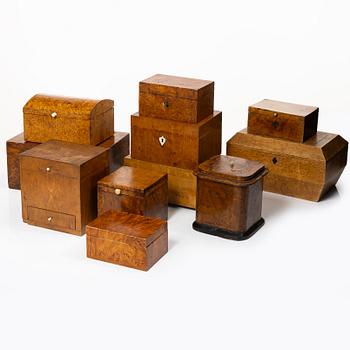 A collection of eleven boxes, 19th - early 20th Century.