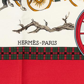 Hermès, scarf "L'Hiver en Poste".