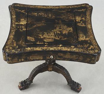 A lacquer games table. Qing dynasty, 19th Century.