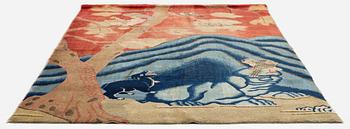 An antique Baotou rug, northern China, late Qing dynasty, around 1900. c. 252x151 cm.