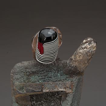 SKULPTUR, glas, Bertil Vallien, unique. Kosta Boda, bok medföljer.