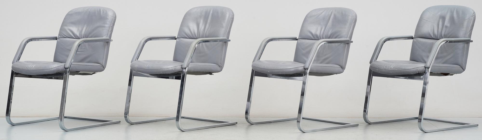 KONFERENSESTOLAR, 4 st, modell "954", Klöber, 1900-talets slut.