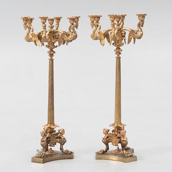Kandelabrar, ett par, empirestil, 1900-tal.