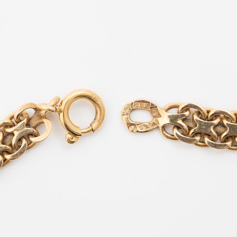 Collier, 18K guld, doserad x-länk.