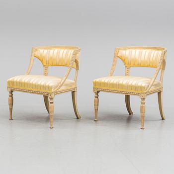 A pair of late Gustavian armchairs by Ephraim Ståhl (master in Stockholm 1794-1820).