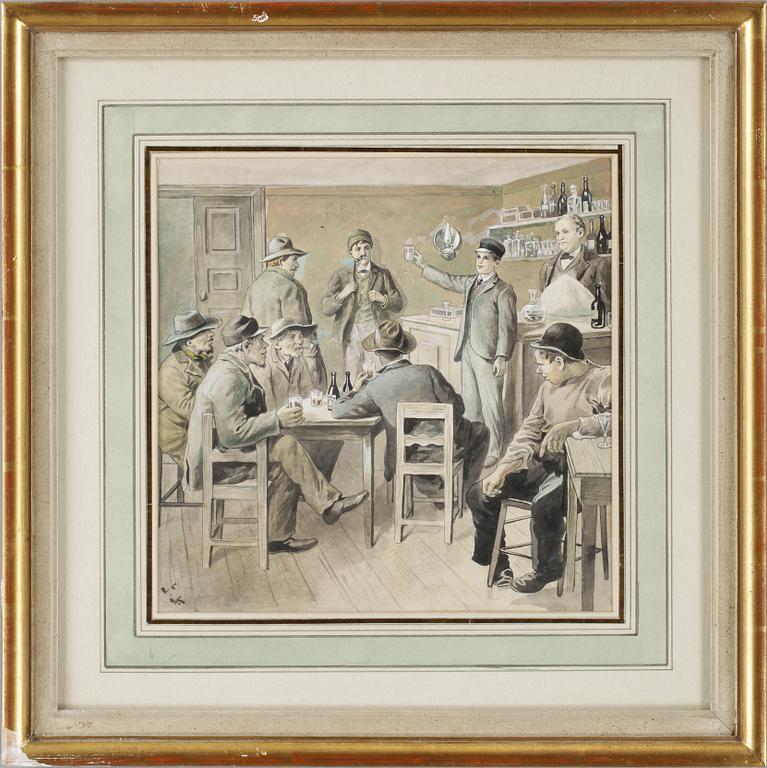 JENNY NYSTRÖM, blandteknik. Monogramsign.