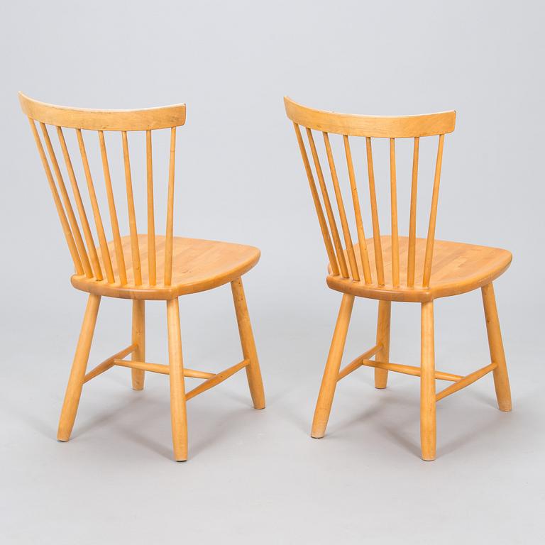 Carl Malmsten, a set of six "Lilla Åland" chairs, Stolab, dated 1990-1992.