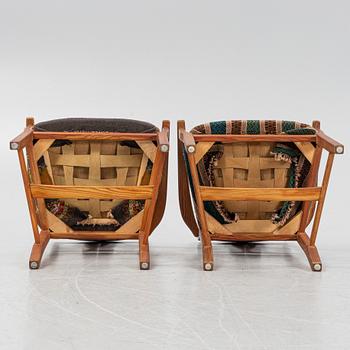 Carl Malmsten,  a pair of pine armchairs, second half of the 20th century.