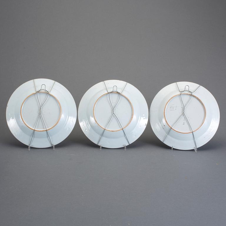 TALLRIKAR, 6 st, porslin, Kina, kompaniporslin, Kina, Qianlong (1736-95).