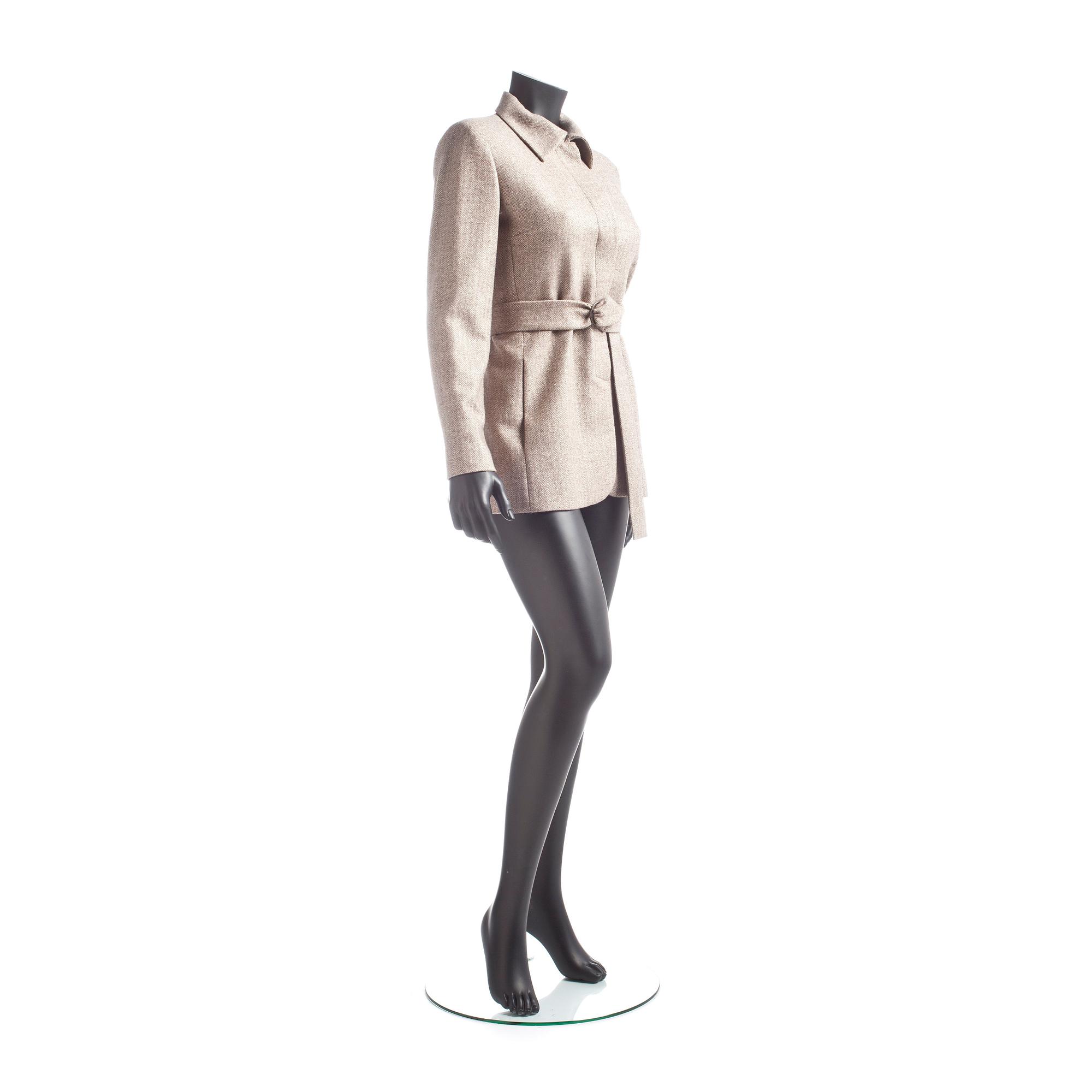 LA PERLA, a beige wool blend jacket.