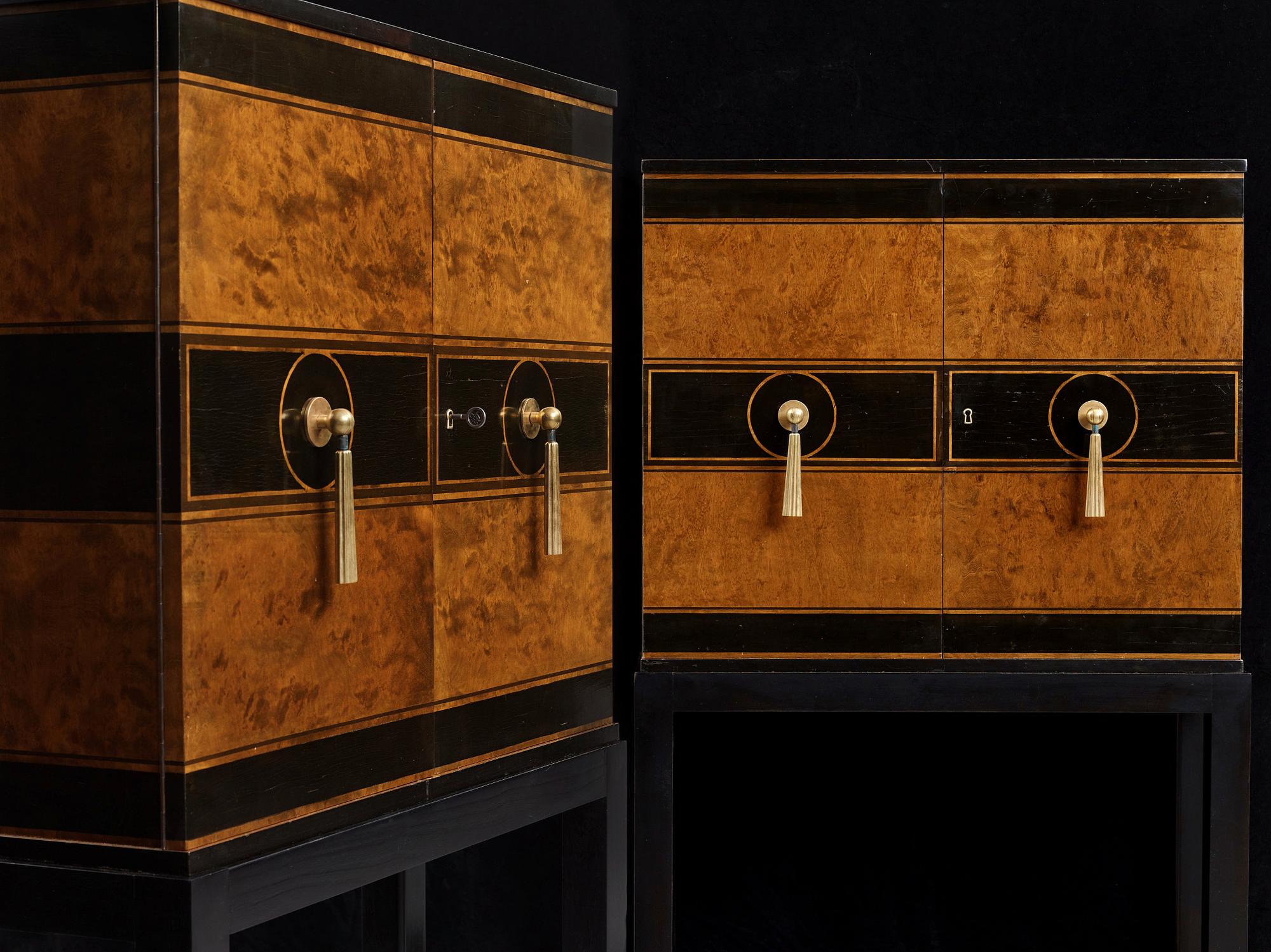 Otto Schulz, a pair of Swedish Grace cabinets for Boet, Gothenburg 1930's.