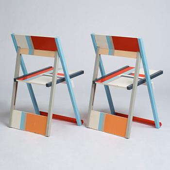 Igor Cronsioe, a pair of folding chairs, "Sudden Seat", ed. 76/95 & 87/95, Futura Gallery, Stockholm, Sweden 1983.