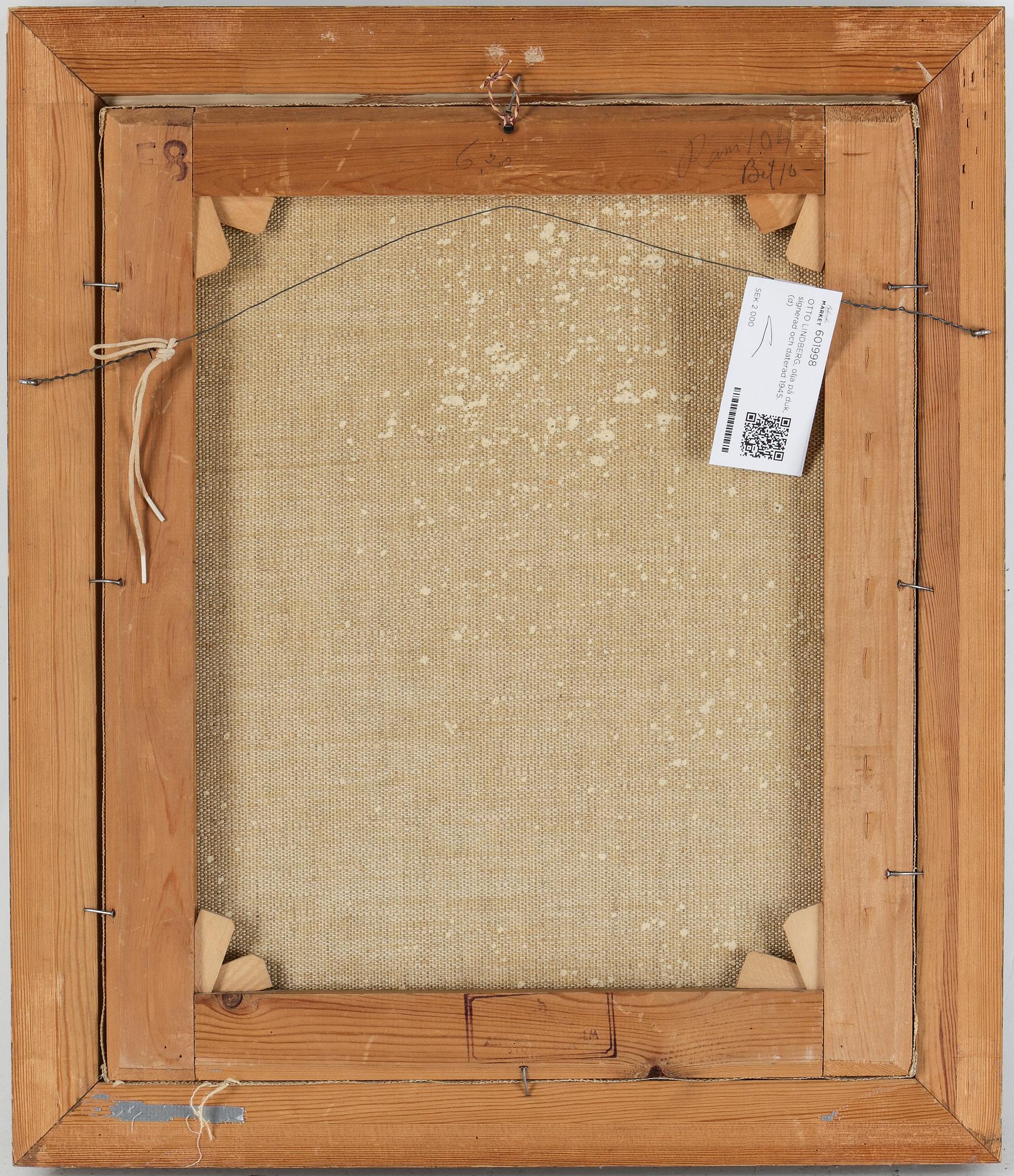 OTTO LINDBERG, olja på duk, signerad och daterad 1945.