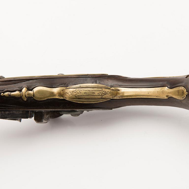 A French flintlock pistol, Tezenas Freconnet, first half of 18th Century.