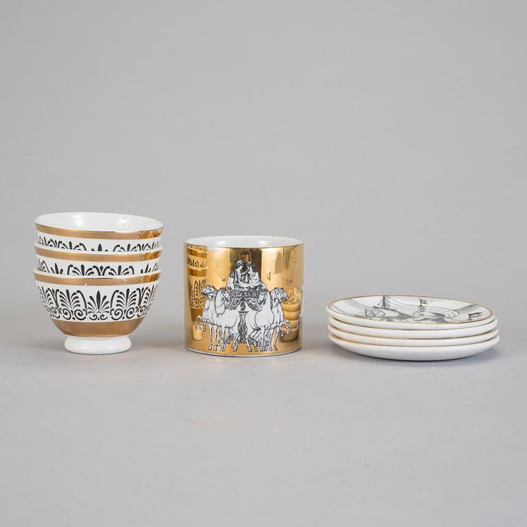 PARTI KERAMIK, 8 st, flintgods, Fornasetti, Italien, 1900-talets mitt.