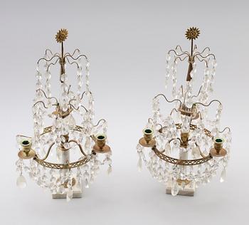 BORDSLYSTRAR, 1 par, gustaviansk stil, 1900-talets första hälft.