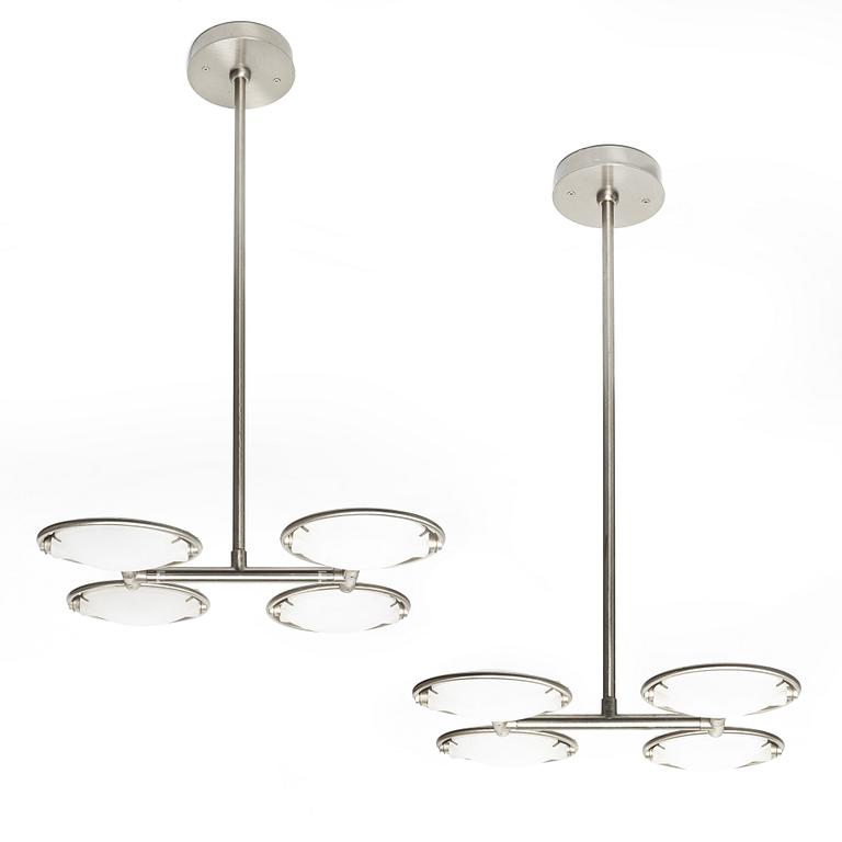 Fontana Arte, ceiling lamps, a pair, "Nobi".