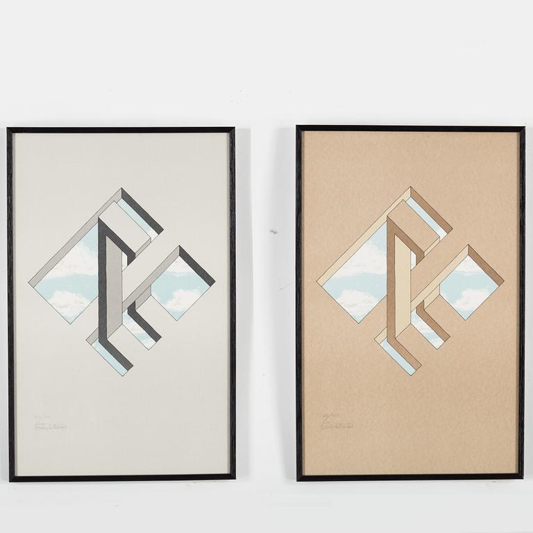 OSCAR REUTERSWÄRD, two litographs, signed and numbered 72/150 and 126/150.