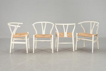 KARMSTOLAR, 4 stycken, "Y-stolen", Hans Wegner för Carl Hansen.