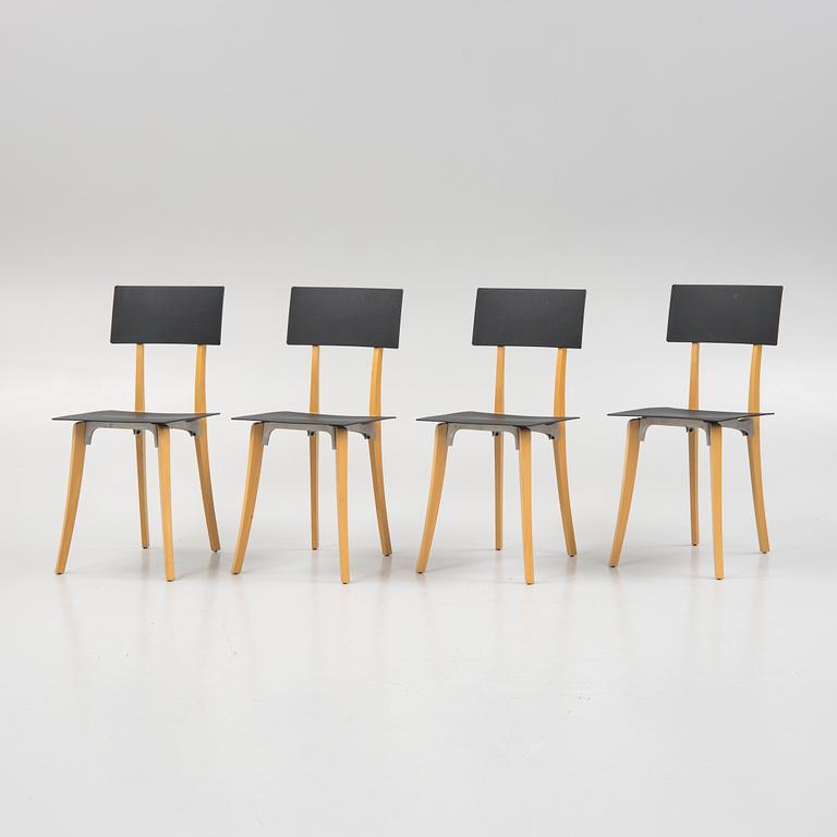 Enzo Mari, chairs, 4 pcs, "Marina", Zanotta, Italy, 21st century.