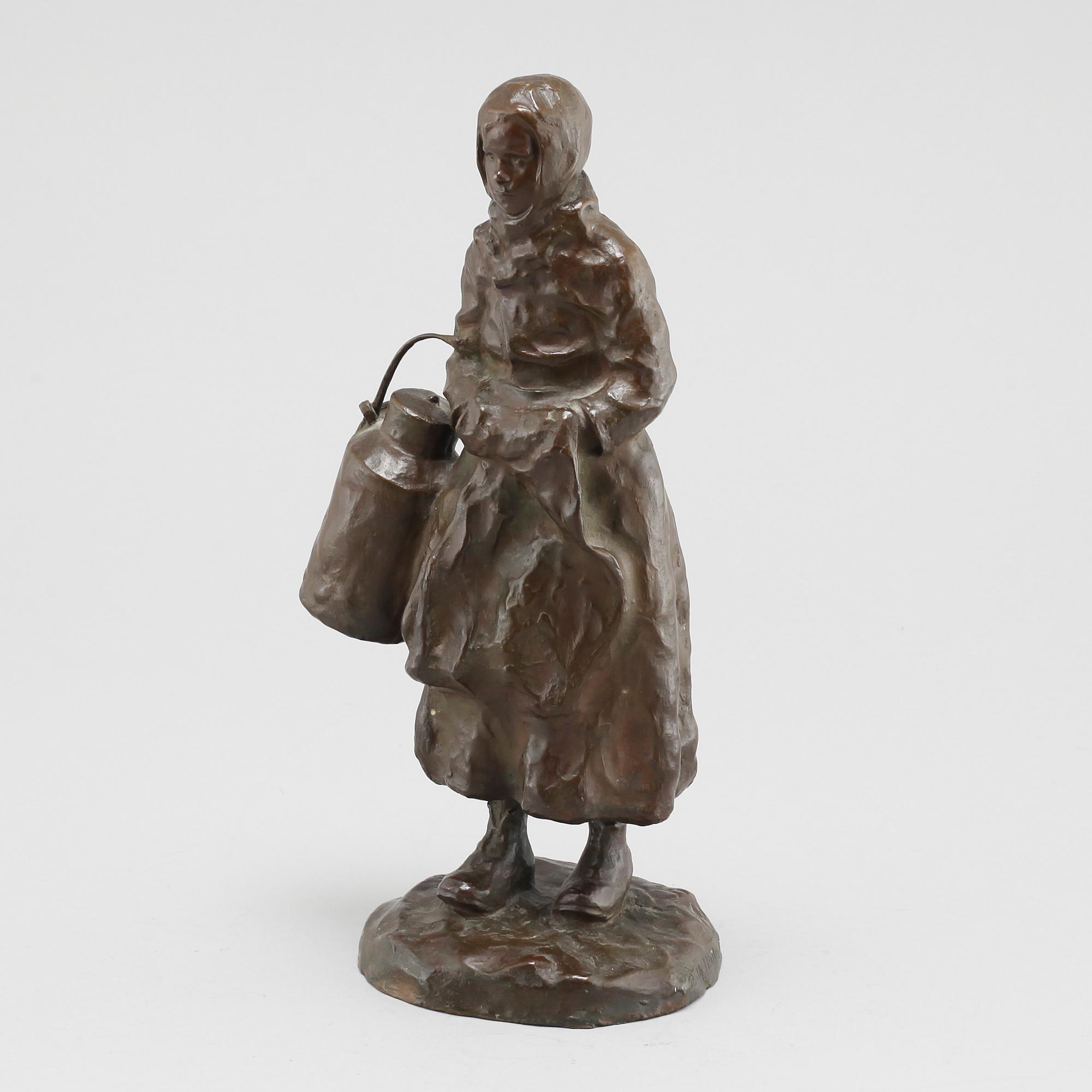 a bronze sculpture, signed and dated 1906.