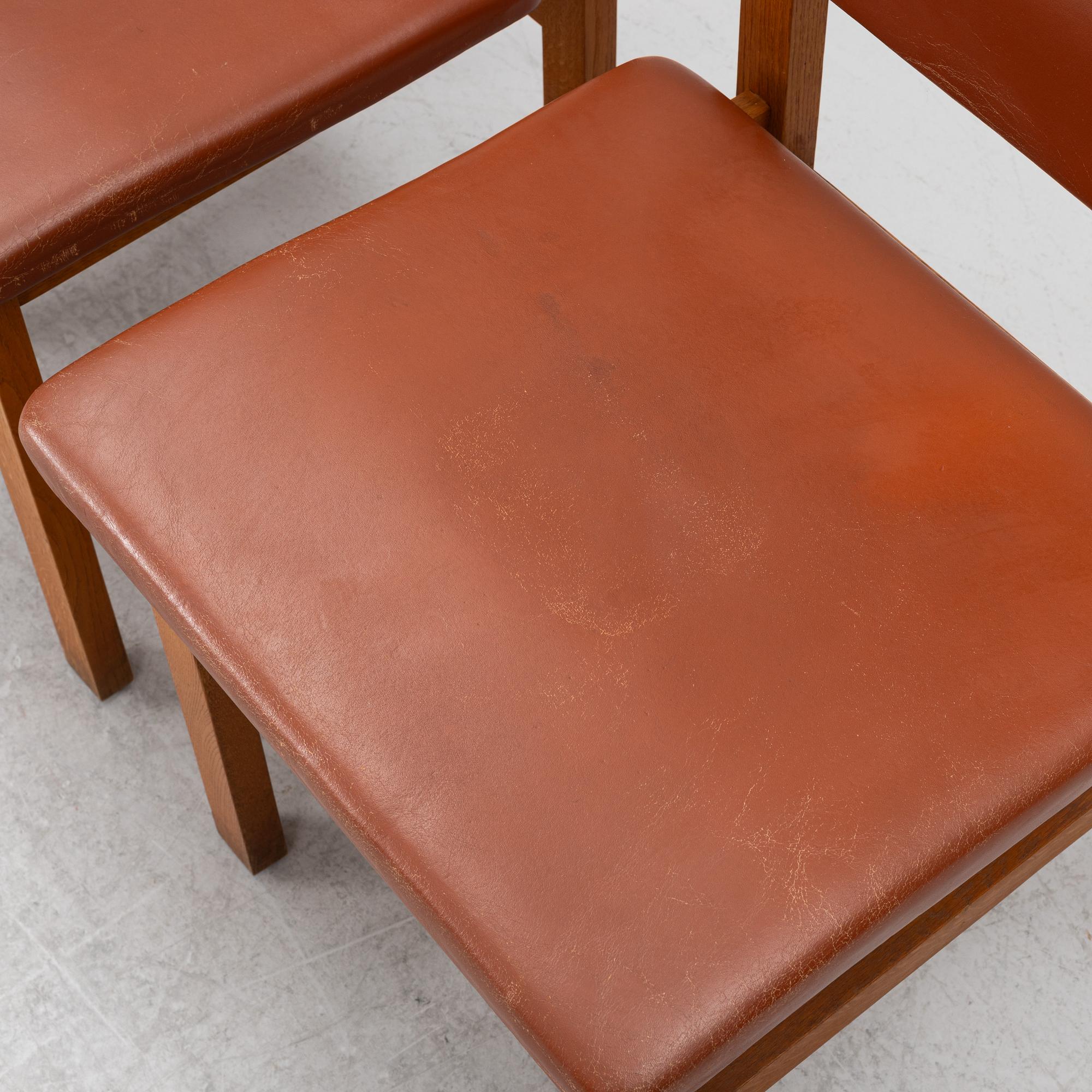 John Kandell, a set of six chairs, J. E. Blomqvist Möbelfabrik, Storvreta, for the Västervik Courthouse, ca. 1959.