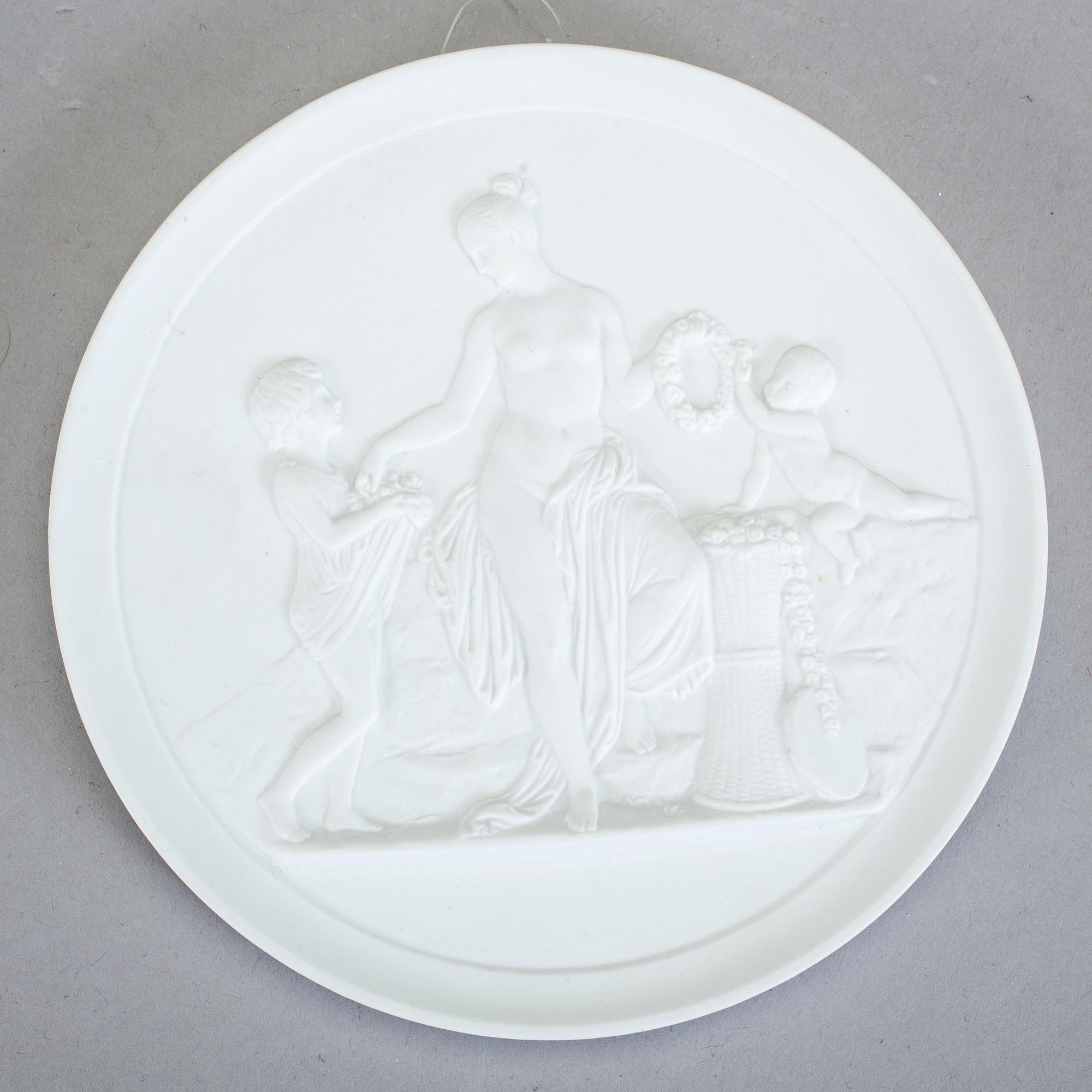 VÄGGRELIEFER, 4 st, parian, Royal Copenhagen.