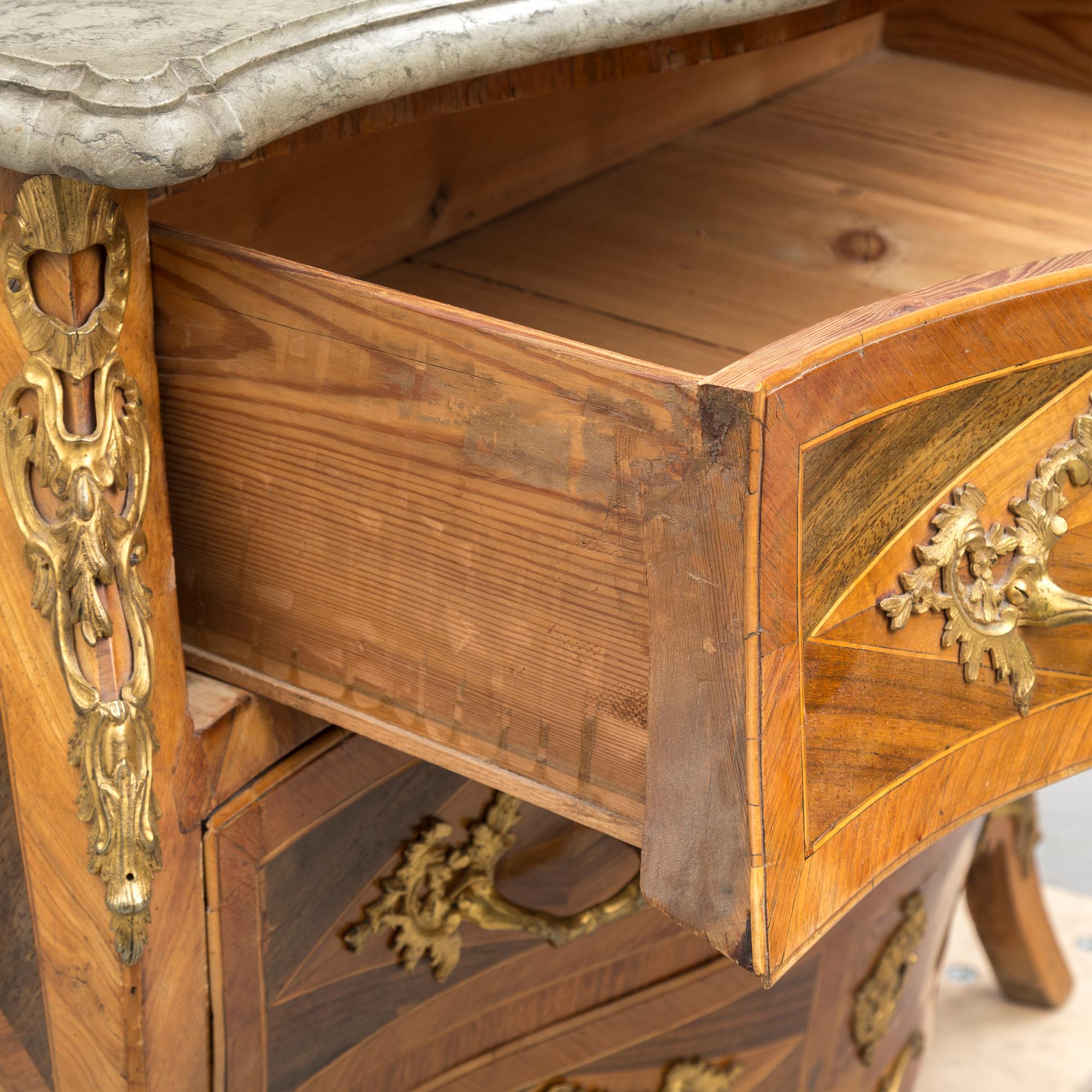 A Swedish Rococo 18th century commode by Gustaf Foltiern (master in Stockholm 1771-1804).