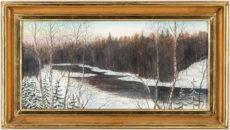 PER JULIUS, akvarell med täckvitt, signerad och daterad -87.