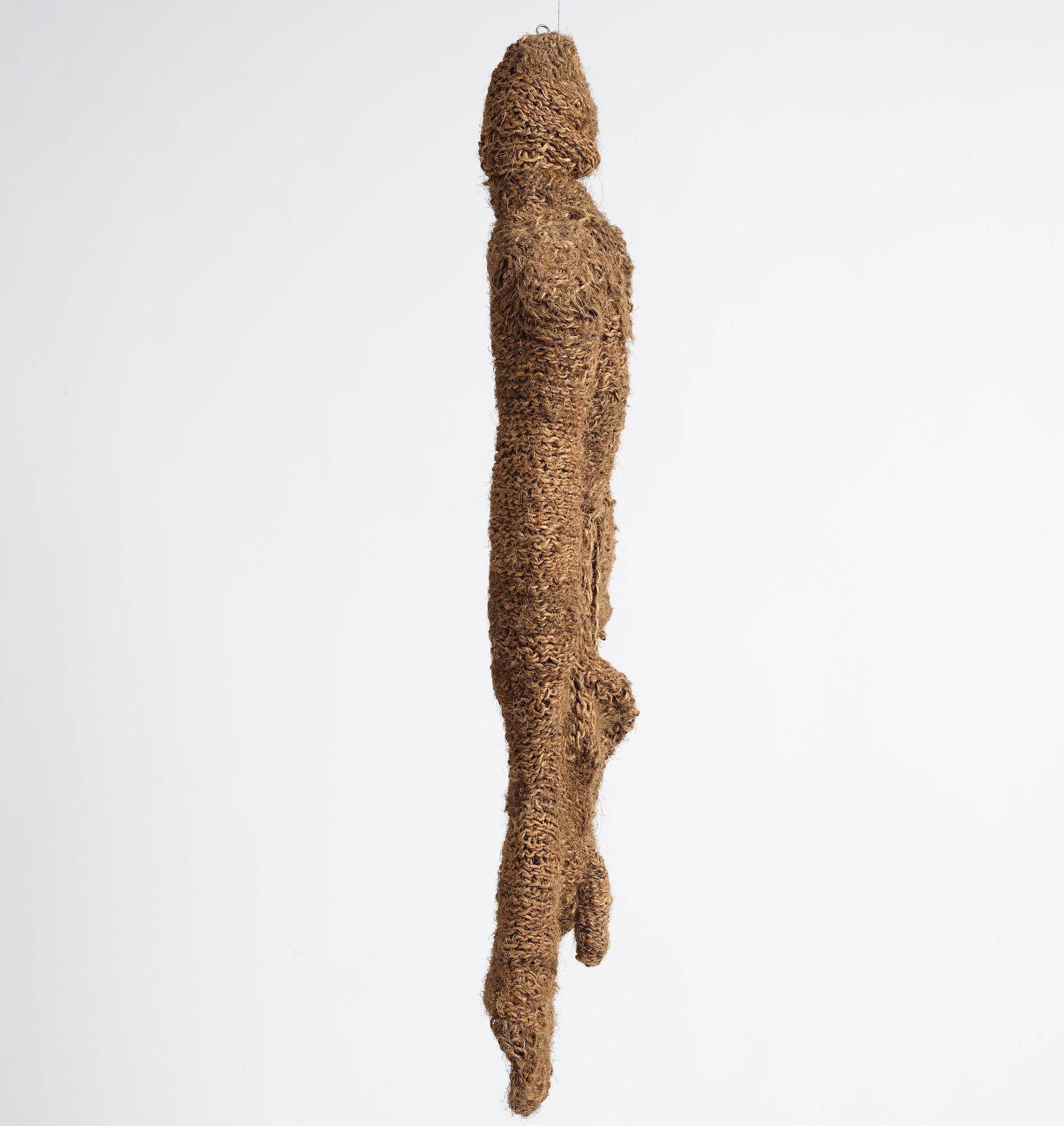 Ewa Pachucka, sculpture "The Open man", crocheted, ca 124 x 47 cm, signed Eva Jaroszyńska 1969.
