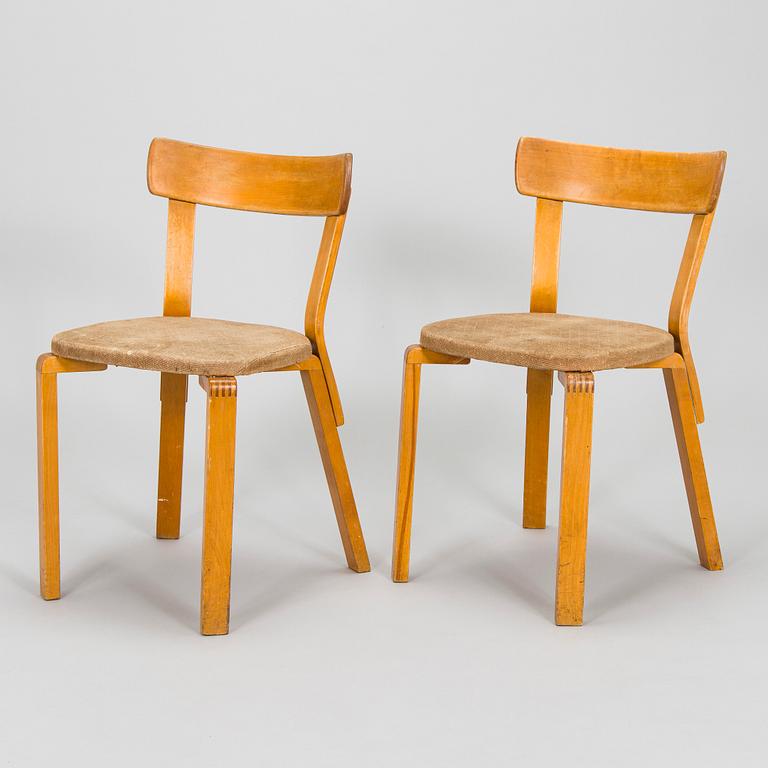 Alvar Aalto, A set of five 'model 69' chairs, for O.Y. Huonekalu- ja Rakennustyötehdas A.B. 1940s.