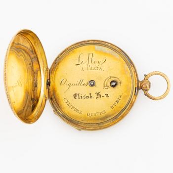 Pocket watch, 18K gold, 47 mm.