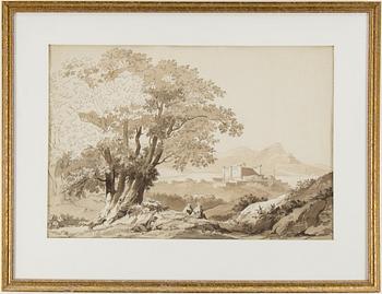 LOUIS JEAN DESPREZ, Ink wash.