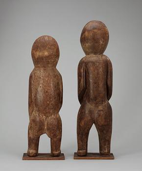 A set of two 20th Century African wood figure.