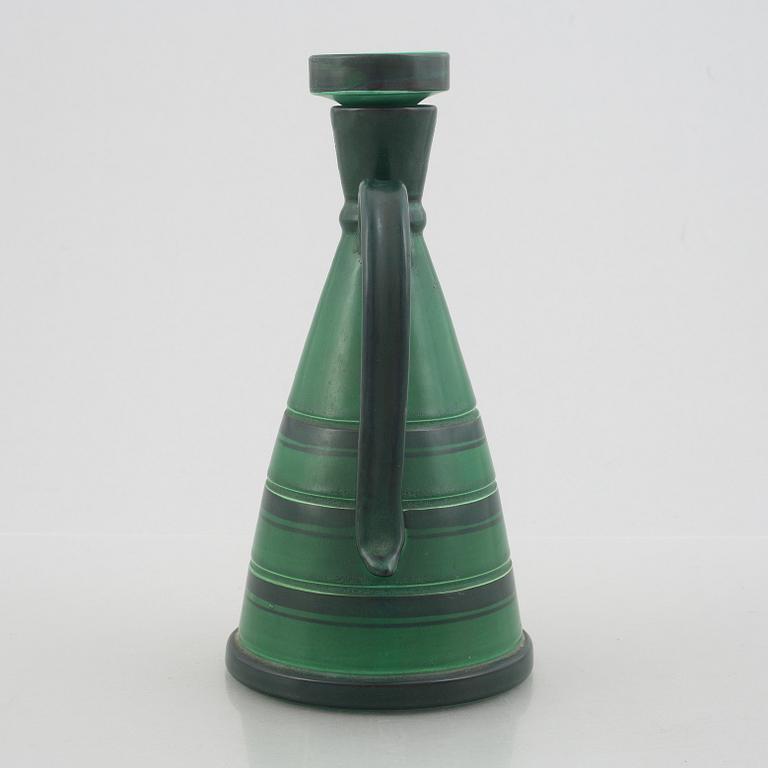 Eva Jancke Björk, a faience decanter with stopper, Bo Fajans, Gävle, 1934-43.