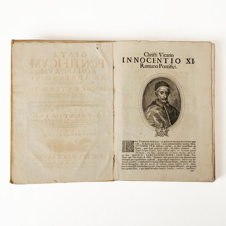 History of the Popes up to and including Innocent XI, born Odescalchi, 1687-90.