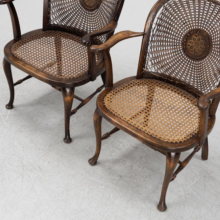 A pair of rattan chairs, first half of the 20th Century.