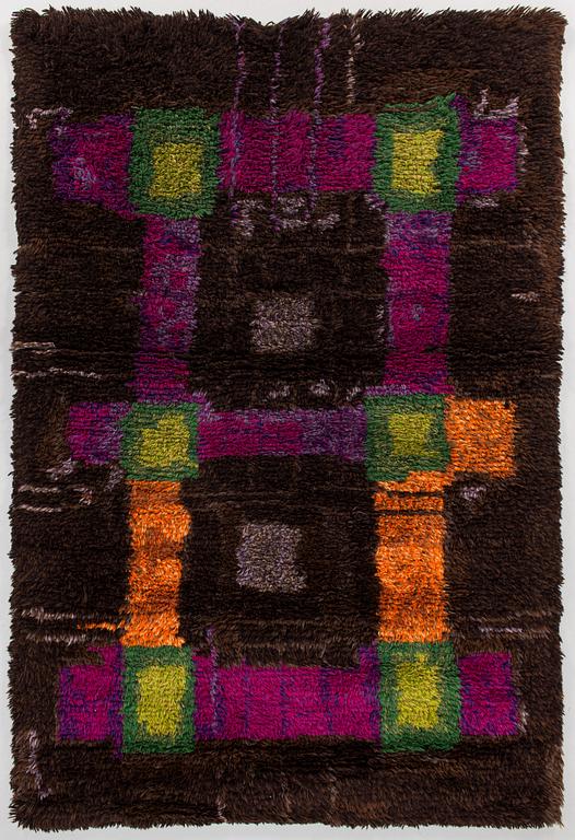 Lea Vehmanen-Tennberg, A Finnish long pile Ryijy Rug, for Neovius. Circa 175 x 115 cm.