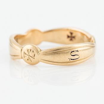 Freemason ring, 18K gold.